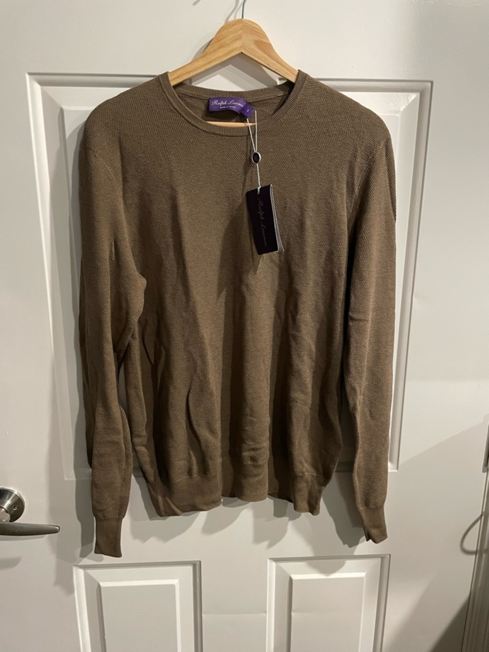 Ralph Lauren Purple Label Taupe Crewneck Sweater